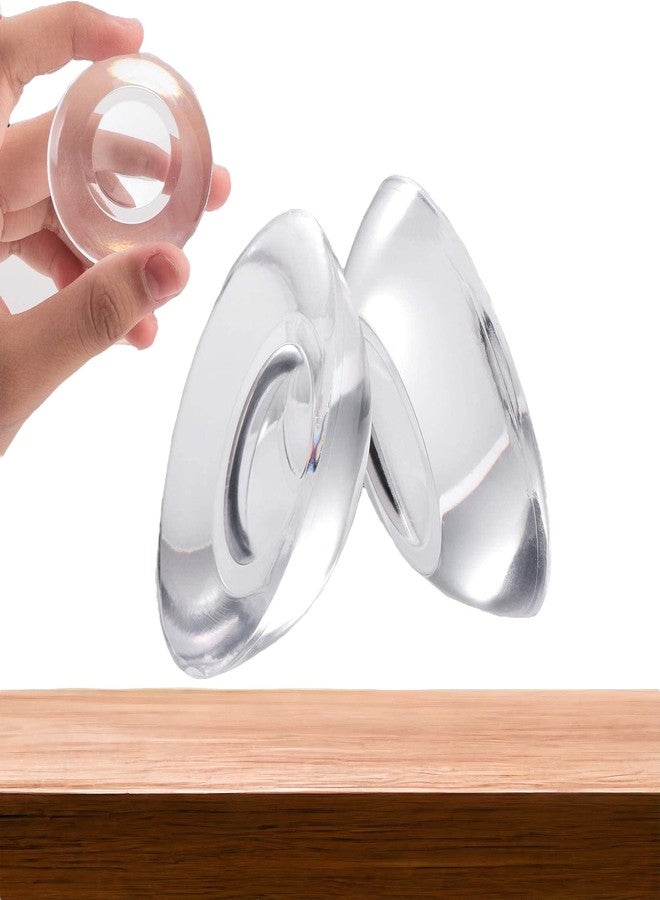 RANUR Wash and Reusable Door Knob Wall Protector Transparent Round Silicone Glossy Door Handle Bumper for Doorknobs, Headboard, Refrigerator Door, Cabinets (Round Pack of 6) - Image 1